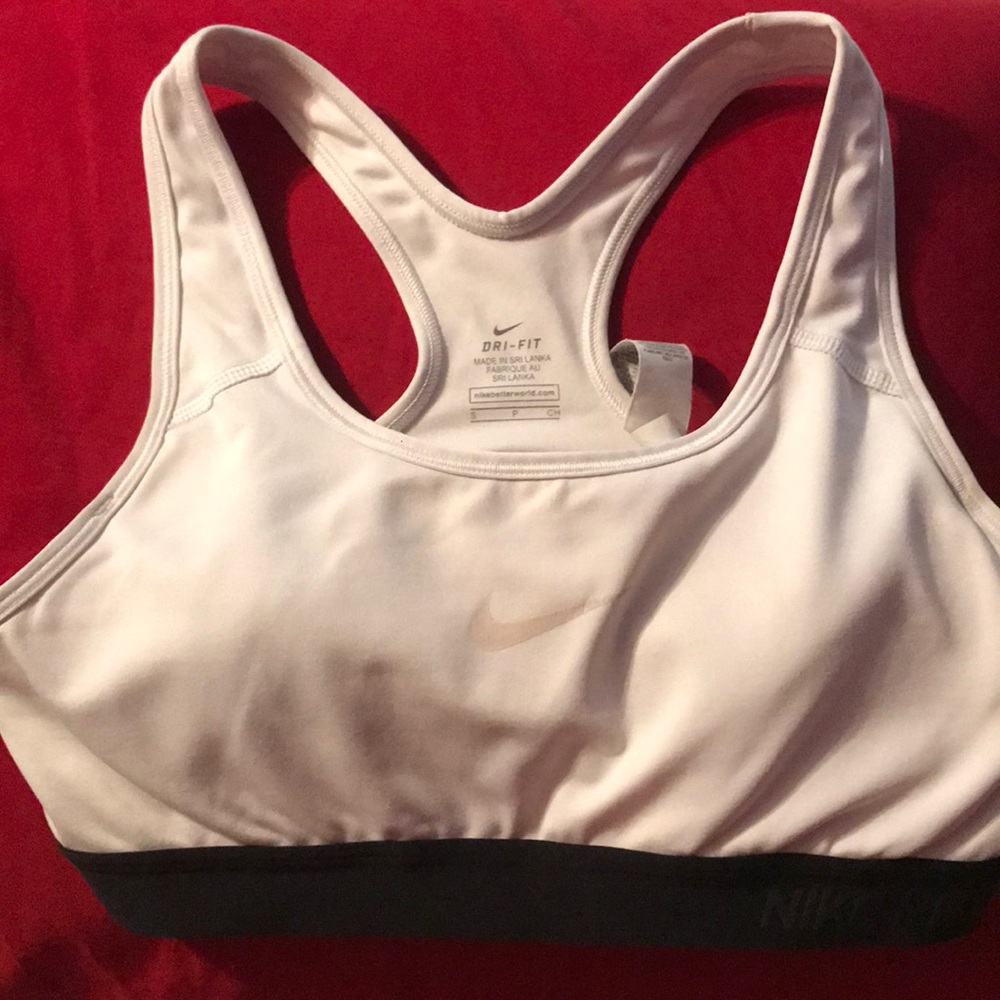 White Nike sports bra